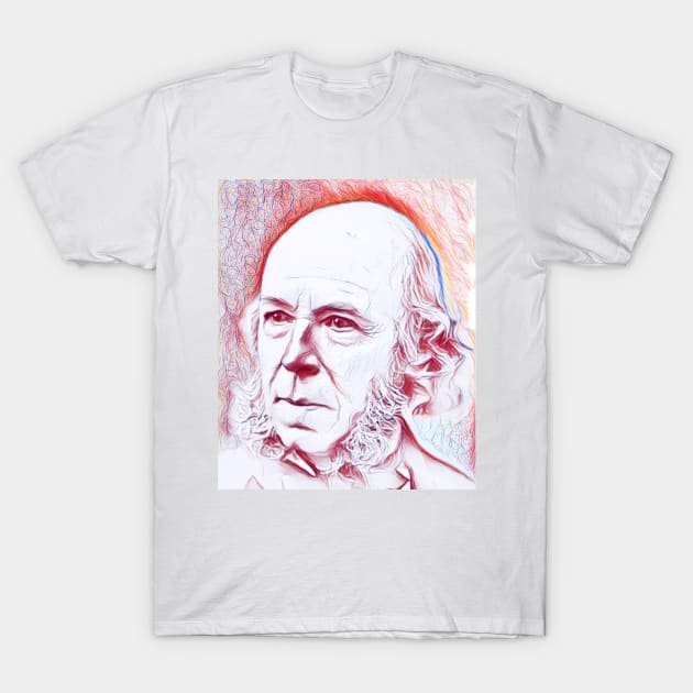 Herbert Spencer Portrait | Herbert Spencer Artwork | Line Art T-Shirt by JustLit